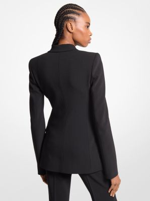 Stretch Wool Crepe Side-Zip Jacket image number 1