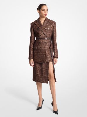 Silk and Wool Tweed Double-Breasted Carved Blazer image number 0