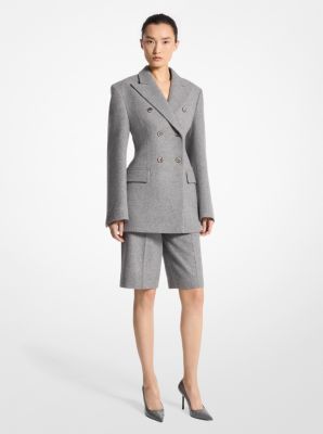 Wool Doeskin Double-Breasted Carved Blazer image number 1