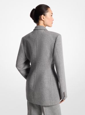 Wool Doeskin Double-Breasted Carved Blazer image number 0