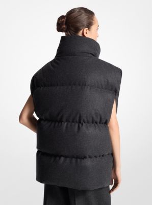 Stretch Wool Flannel Puffer Vest image number 1