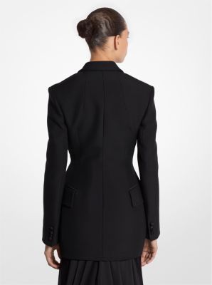 Wool Gabardine and Satin Carved Tuxedo Blazer image number 0
