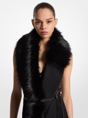 Wool Melton Faux Fur Stole image number 0