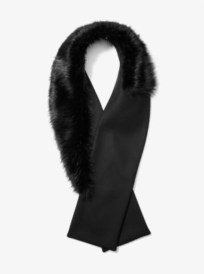 Wool Melton Faux Fur Stole image number 1
