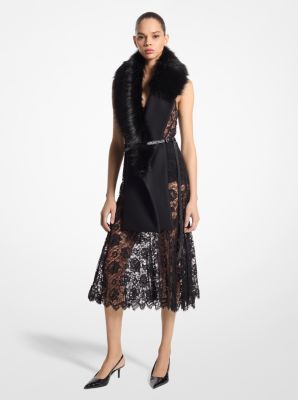 Wool Melton Faux Fur Stole image number 2