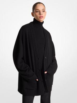 MK Cashmere Oversized Cardigan - Black - Michael Kors MICHAEL KORS COLLECTION