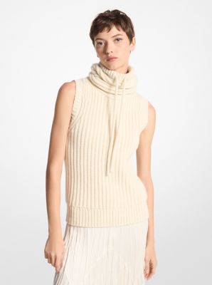 Cashmere Sleeveless Funnel-Neck Sweater image number 0