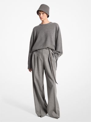 Cashmere Draped Crewneck Sweater