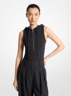 Cashmere Sleeveless Hooded Bodysuit image number 0