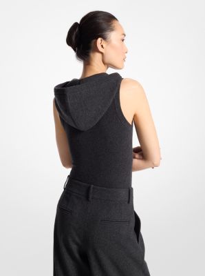 Cashmere Sleeveless Hooded Bodysuit image number 1