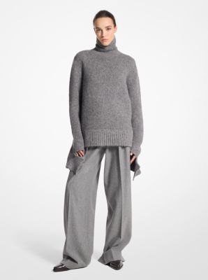 Alpaca and Cashmere Blend Deconstructed Turtleneck Sweater