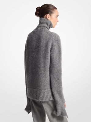 Alpaca and Cashmere Blend Deconstructed Turtleneck Sweater