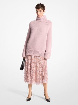 Cashmere and Silk Boucle Turtleneck Sweater