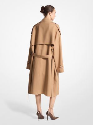 Gabardine-Trenchcoat aus Wollgemisch in Doubleface-Qualität