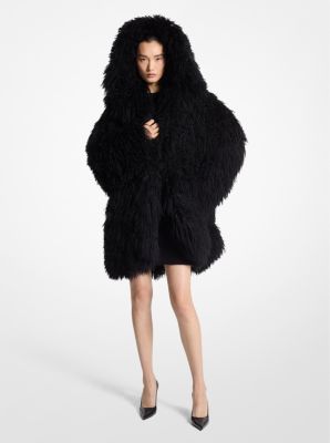 Mongolian Shearling Hooded Coat