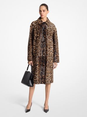 Michael Kors Collection Jaguar Print Calf Hair Balmacaan