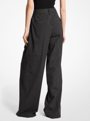 Pinstripe Stretch Wool Trousers image number 1