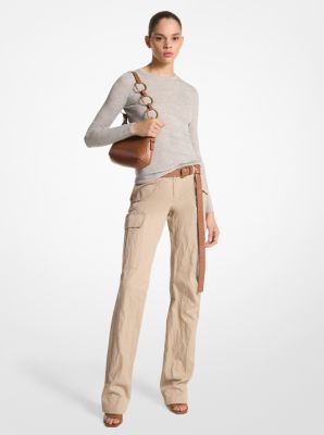 Crushed Cotton Gabardine Cargo Trousers image number 0