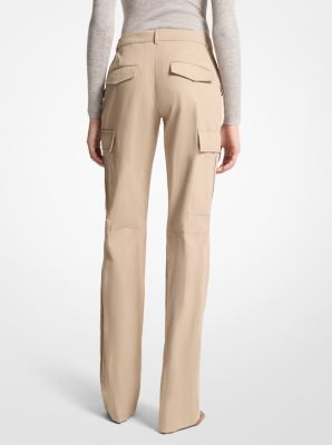 Pantalon cargo en gabardine de coton froissé