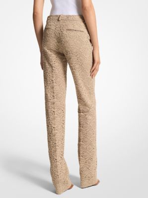 Pantalon droit Carolyn en dentelle fleurie