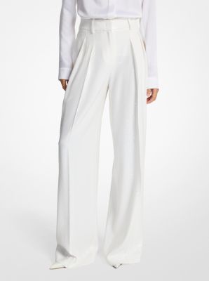 Sequined Crepe Sablé Wide-Leg Trousers