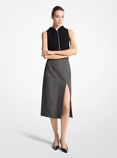 Floral Chiné Silk and Cotton Jacquard Drop Waist Dance Skirt Floral Chiné Silk and Cotton Jacquard Drop Waist Dance Skirt