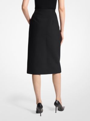 Wool Gabardine Blend Slit Skirt image number 1