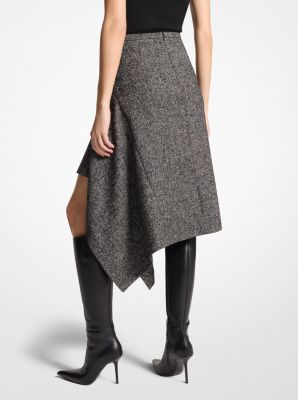 Herringbone Wool Blend Tweed Cascade Skirt image number 1