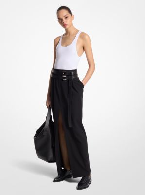 Wool Double Belted Maxi Skirt image number 0