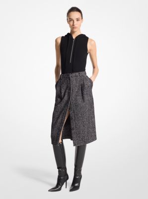 Herringbone Wool Blend Tweed Skirt image number 0