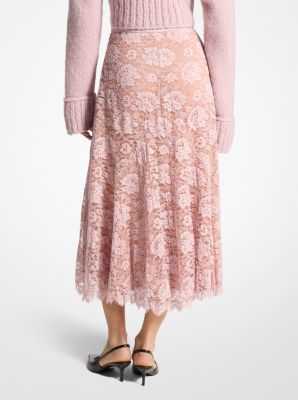 Crushed Floral Lace Skirt image number 1