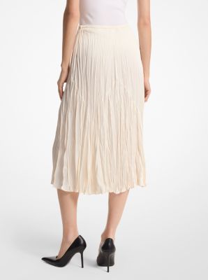 Falda de sat&eacute;n charmeuse aplastado in MARFIL | Michael Kors