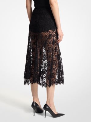 Crushed Floral Lace Skirt image number 1