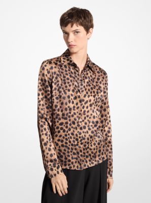 Hansen Cheetah Silk Charmeuse Shirt image number 0