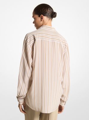 Striped Silk Crepe De Chine Boyfriend Shirt image number 1