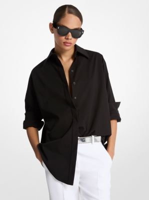 Stretch Cotton Poplin Oversized Shirt