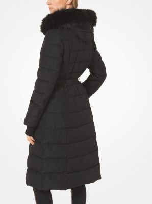 Faux Fur-Trimmed Belted Parka image number 1
