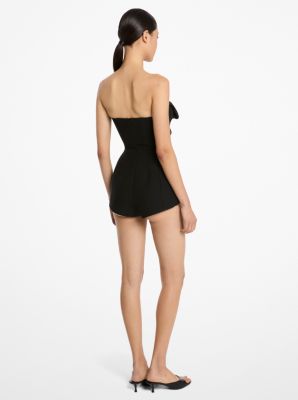 Wool Gabardine Strapless Origami Romper image number 1