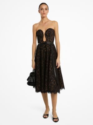 Corded Floral Lace Bustier Dress