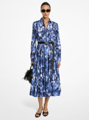 Floral Chiné Cotton Poplin Shirtdress image number 0