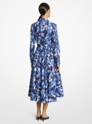 Floral Chiné Cotton Poplin Shirtdress image number 1