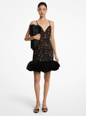 Hand-Embroidered Floral Lace and Fringe Cocktail Shaker Dress image number 0