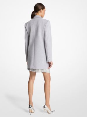 Blazer boyfriend in jersey di cotone stretch strutturato