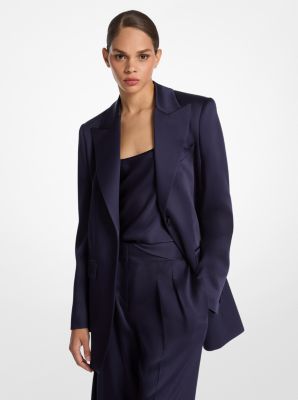 Blazer tipo boyfriend de satén charmeuse doble image number 0