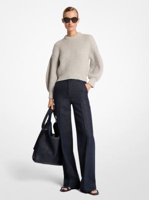 Ribbed Cotton and Cashmere Sweater