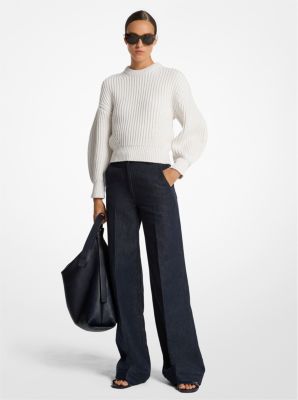 Ribbed Cotton and Cashmere Sweater