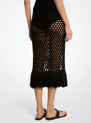 Hand-Crocheted Cashmere Fringed Skirt image number 1