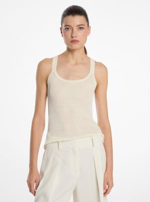 Ribbed Superfine Linen and Cotton Blend Tank Top