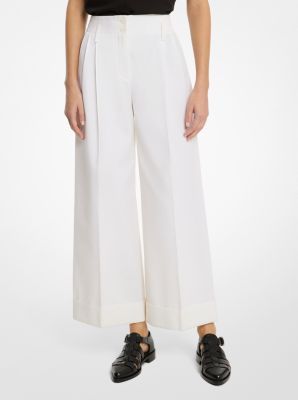 Wool and Cotton Gabardine Cropped Trousers image number 0
