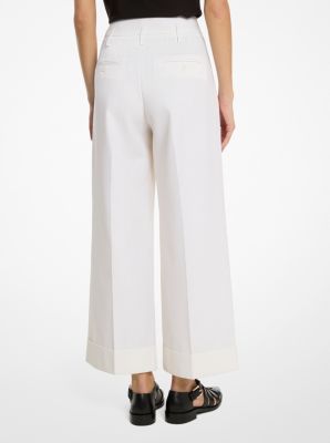 Wool and Cotton Gabardine Cropped Trousers image number 1